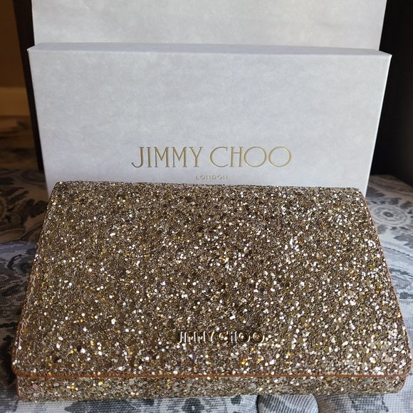 Jimmy Choo Aarna Clutch Antique Gold - Picture 1 of 3
